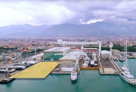 The dry dock of the Port of Marina Di Carrara